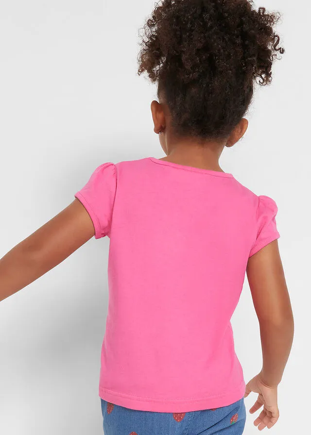 Camiseta para niñas (2 unidades) Lila intenso + rosa